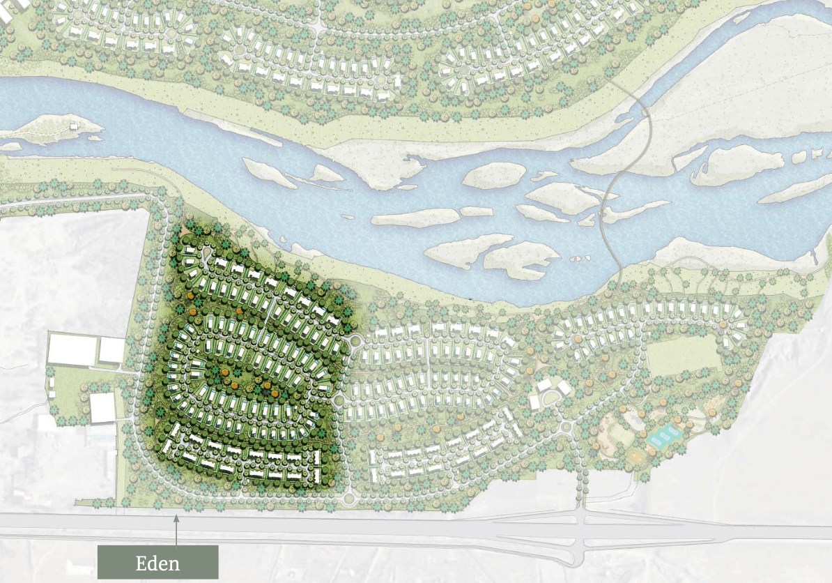 Район Eden на карте проекта Набережная Тбилиси (Tbilisi Waterfront)