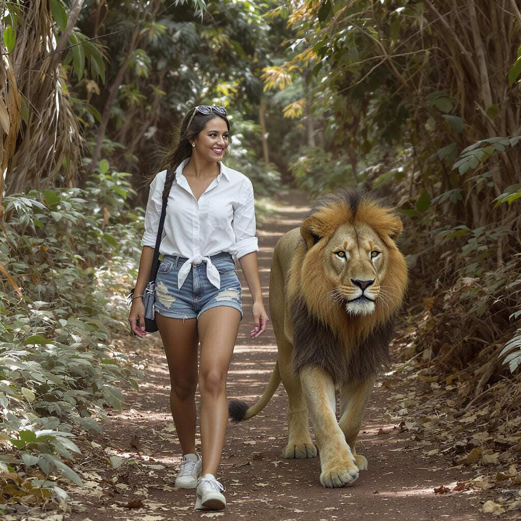 Прогулка с львами на Маврикии