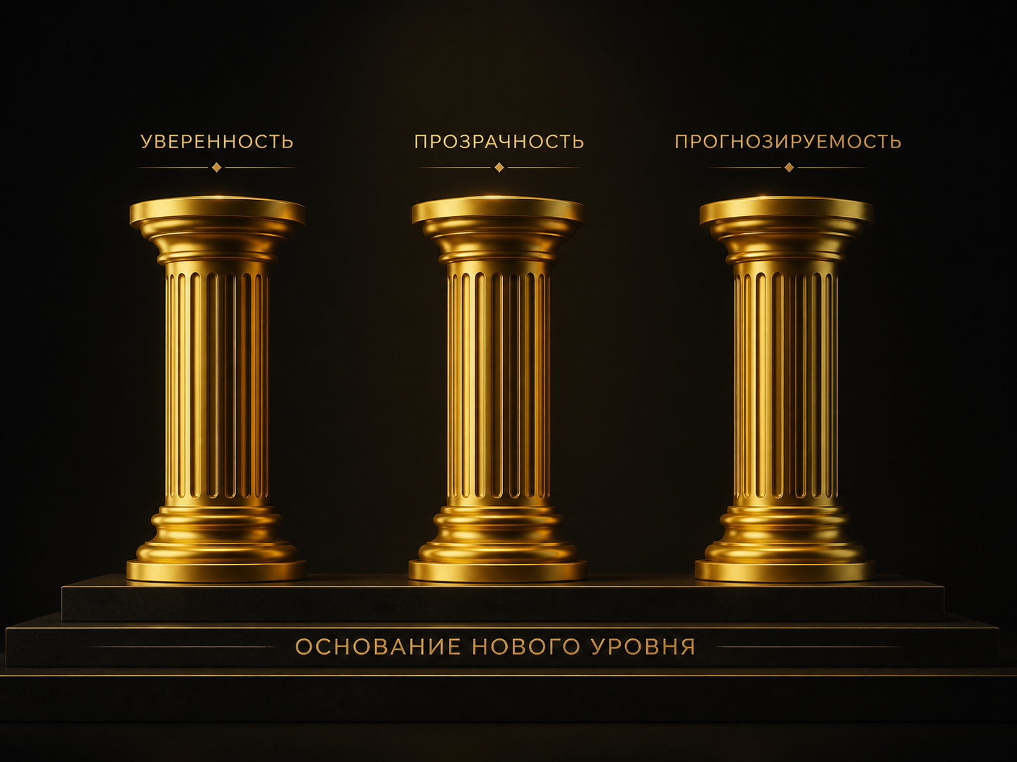 Три золотых столпа нового уровня: уверенность, прозрачность, прогнозируемость — итоговые ценности