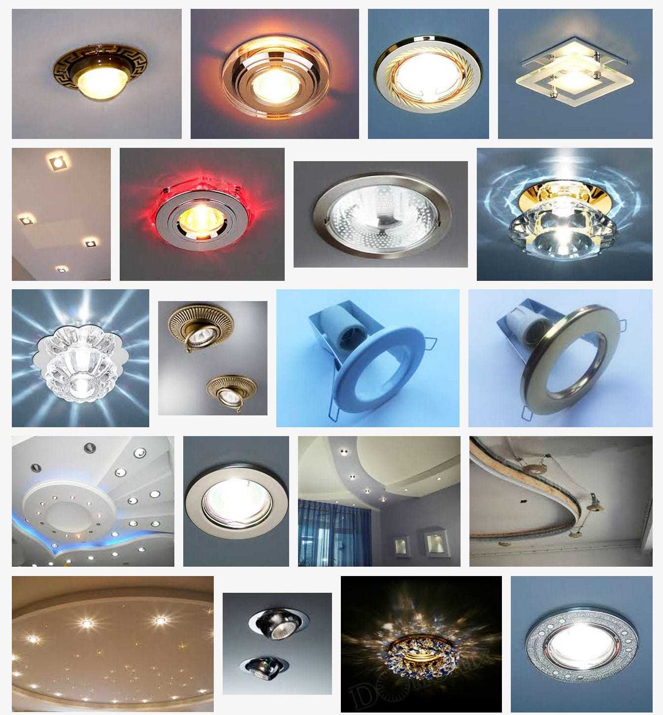 Виды светильников потолочных для натяжных потолков фото