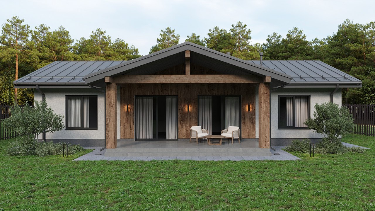Проект одноэтажного дома ART HOUSE 143, 143 м²