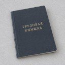 Закрытая трудовая книжка с читаемым названием на обложке