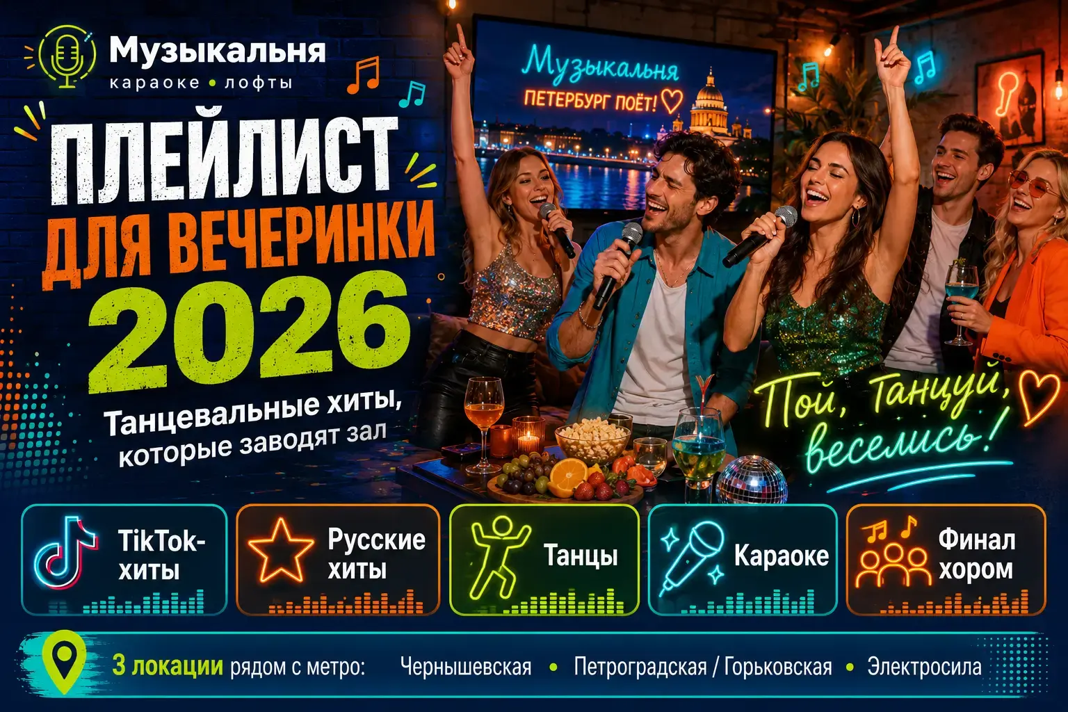 Плейлист для вечеринки 2026: танцевальные хиты которые заводят зал