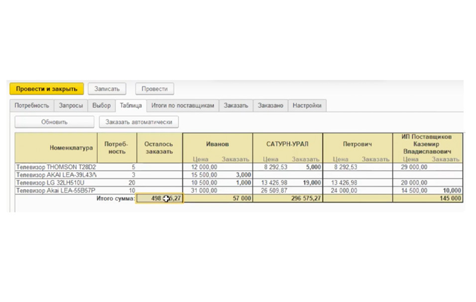 Сбор цен поставщиков