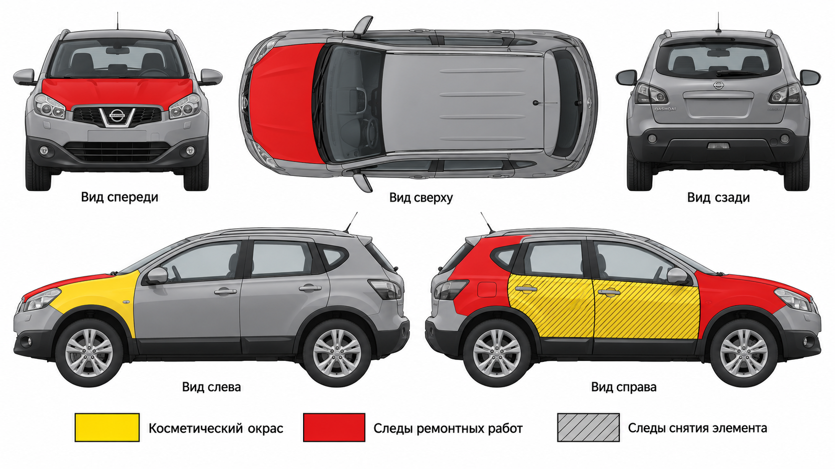 Карта ЛКП Nissan Qashqai