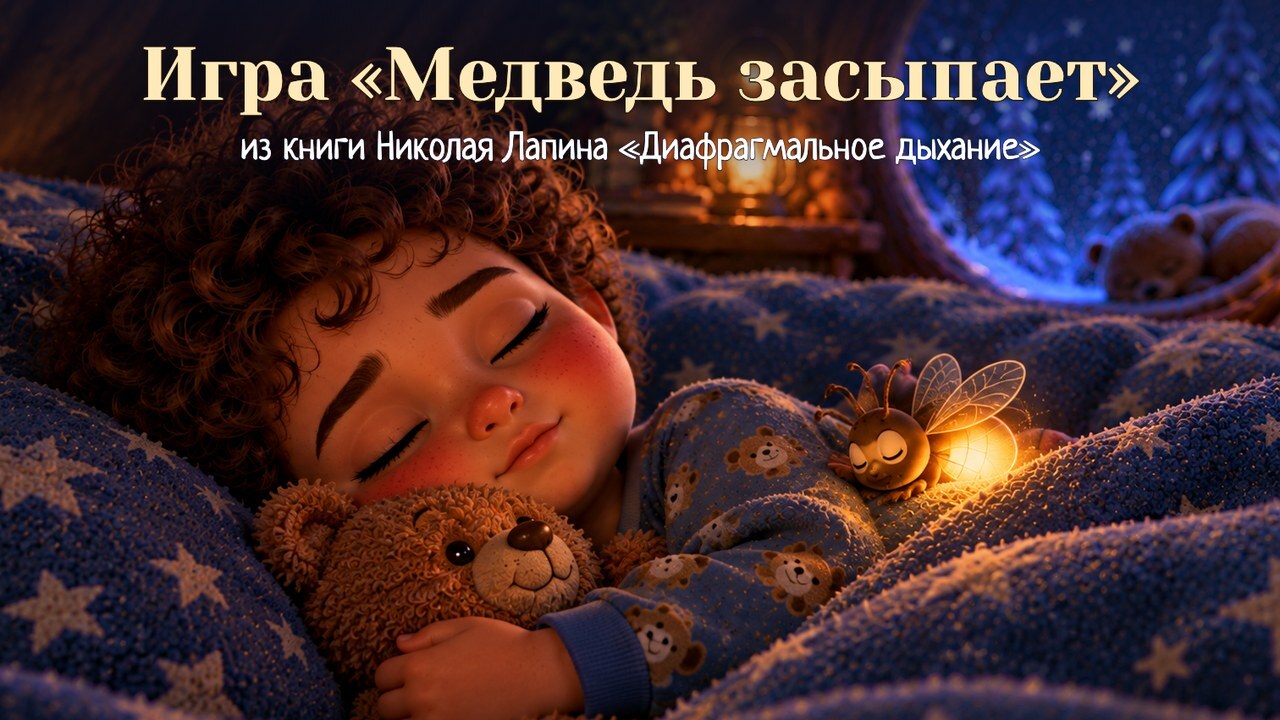 Дыхательная практика «Медведь засыпает» — диафрагмальное дыхание для ребёнка перед сном