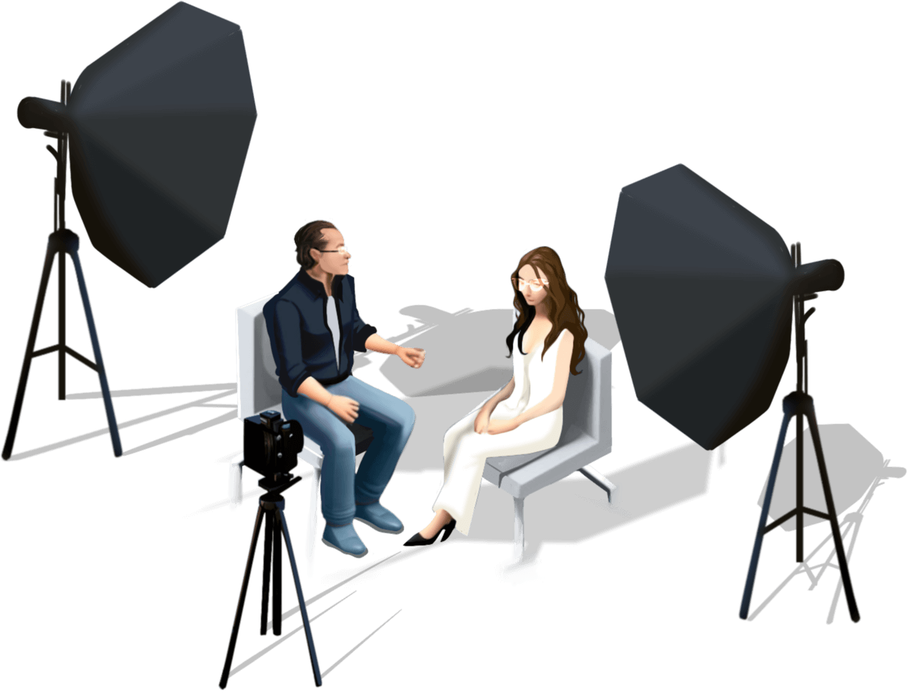 Фигуры Владимира Толкачёва и интервьюера из журнала "Камергер"