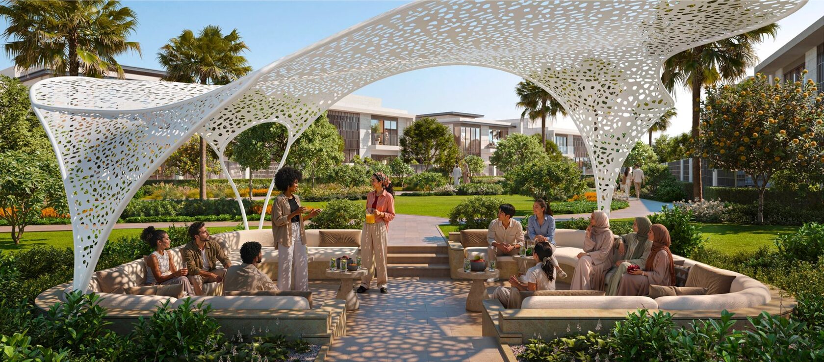 Shaded pavilion in the community