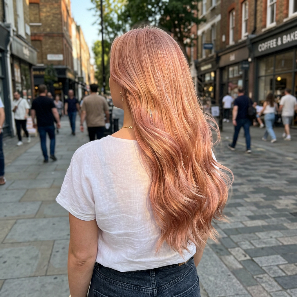 Натуральный клубничный блонд с мягким розоватым отливом