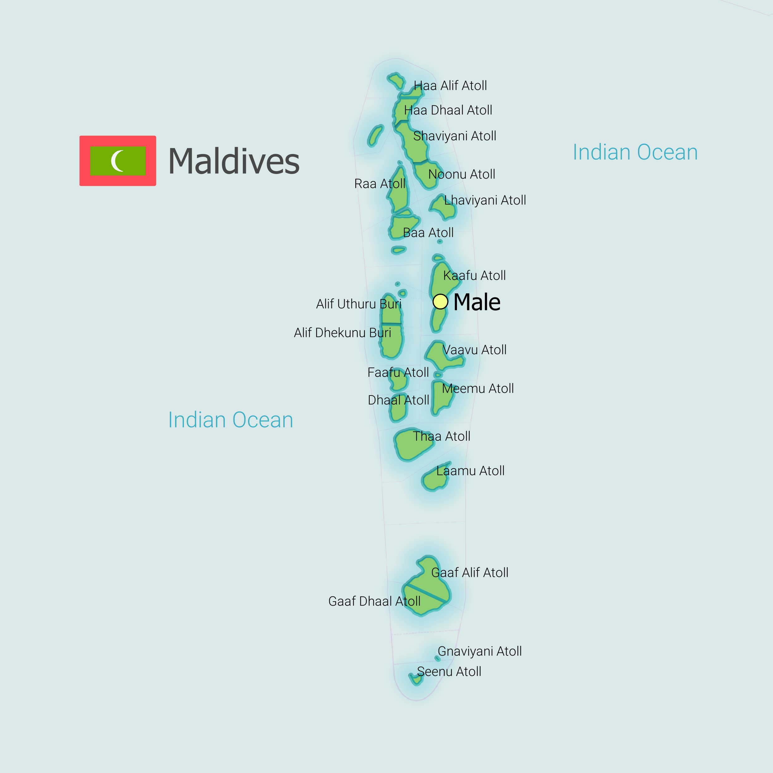 Карта мальдивских островов