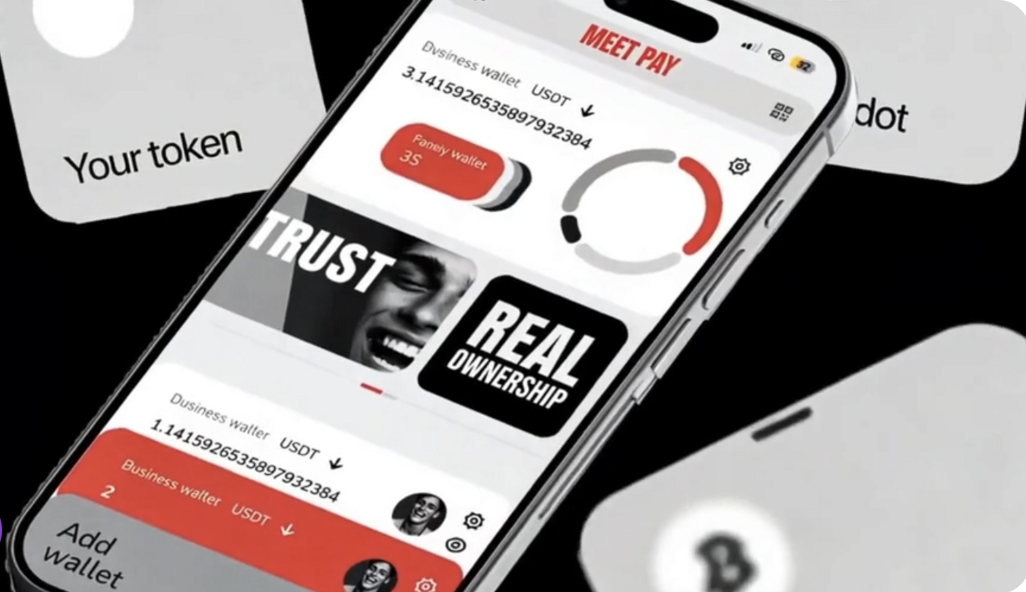 Интерфейсы мобильного криптокошелька Meetpay