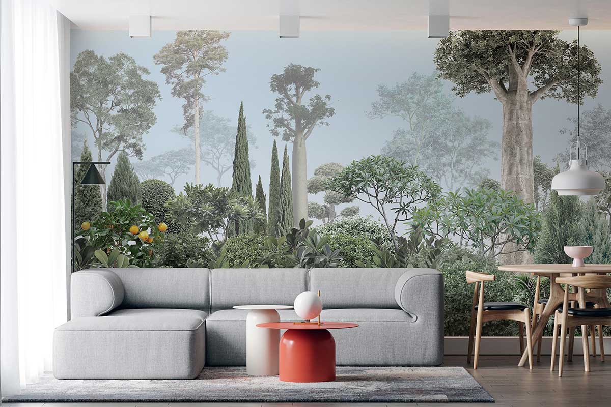 Фотообои сад, обои лес