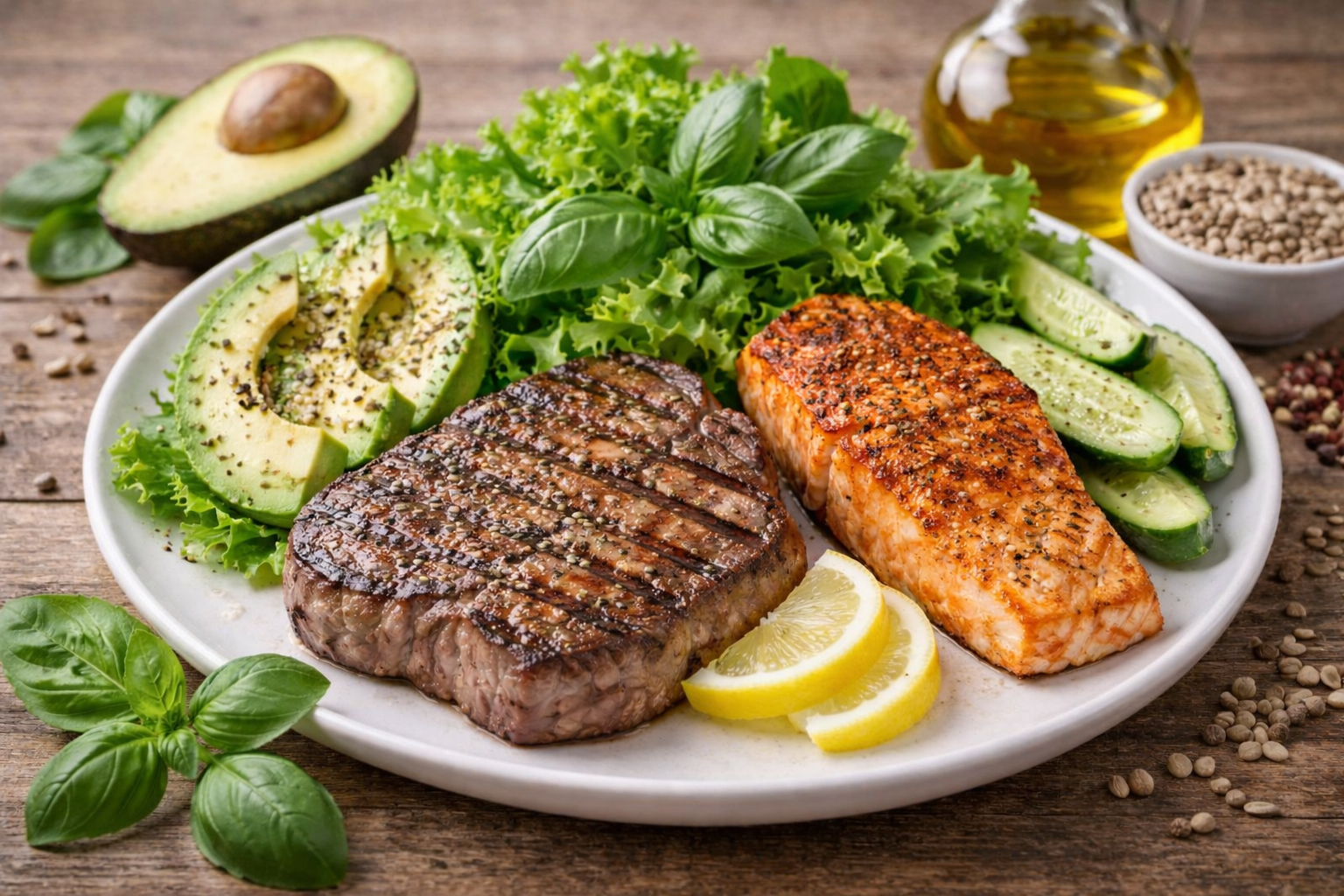 в lchf меню входят мясо, рыба, жиры, некрахмалистые овощи и немного сложных углеводов