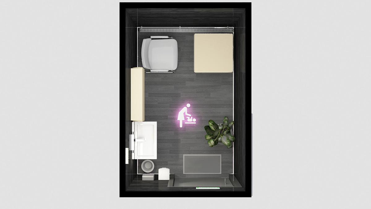 Комната матери и ребенка - интерьер темный