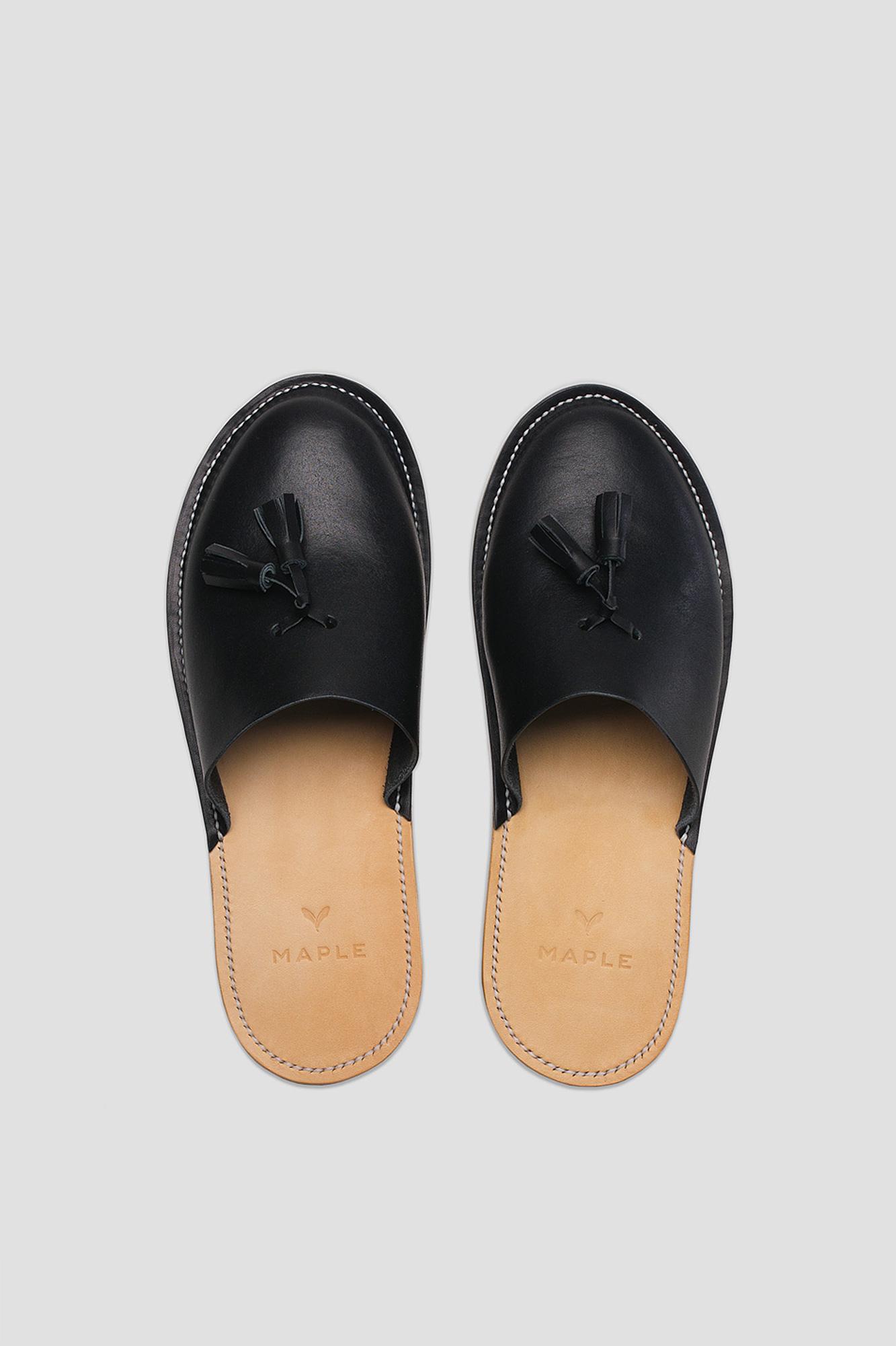 Home Slippers — Black & Natural | Maple