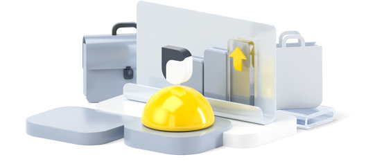 3D рисунок, портфель, пакет, растущий вверх график