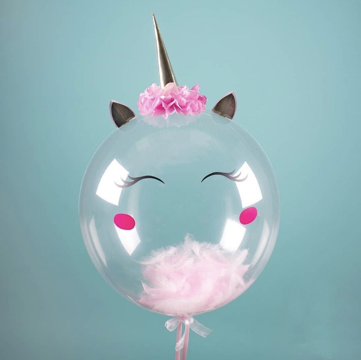 Шар bubble «Единорог» с перьями