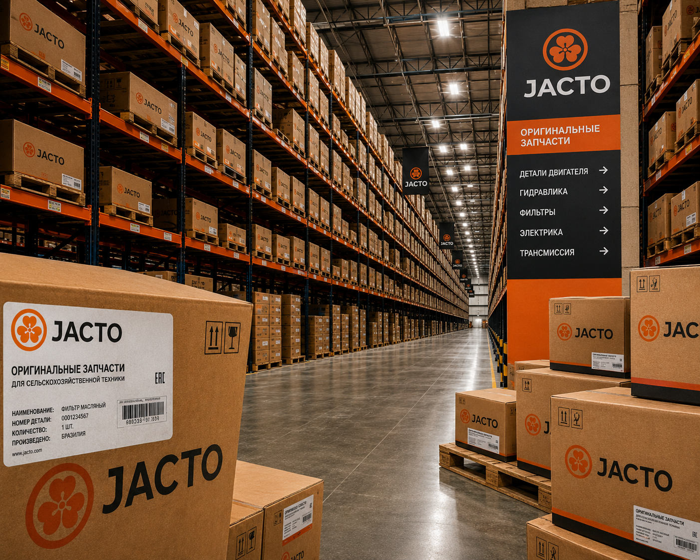 Оригинальные запчасти JACTO на складе в России