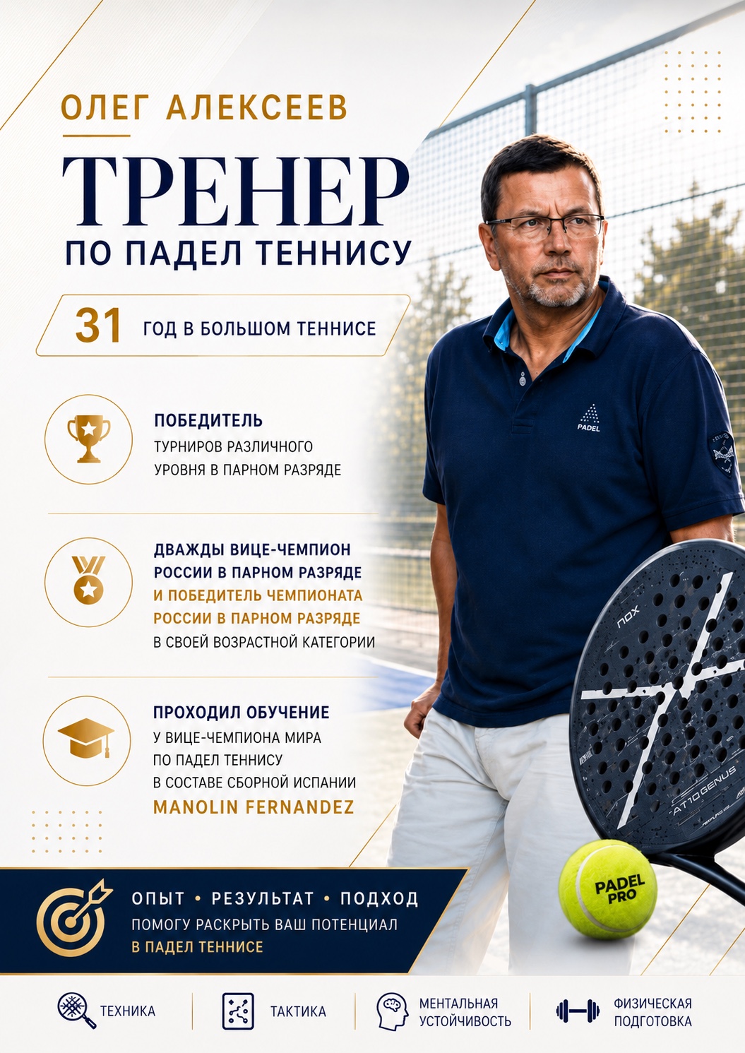 Олег Алексеев — тренер по паделу