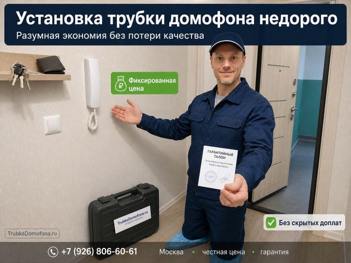 Установка трубки домофона недорого в Москве: как сэкономить без потери качества