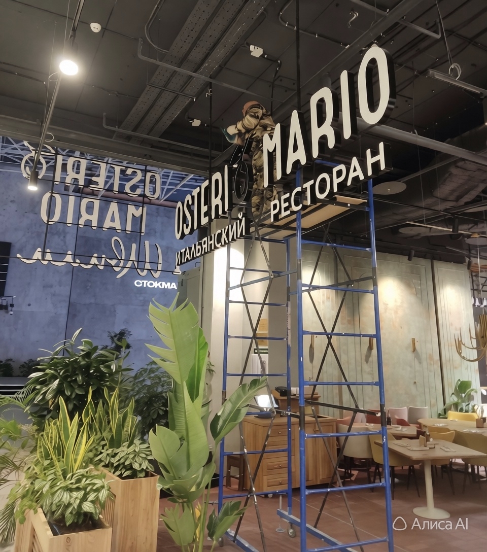 Вывеска OSTERIA MARIO