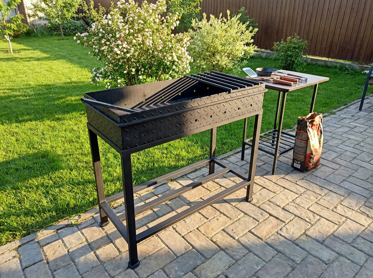 Мангал с дровницей
