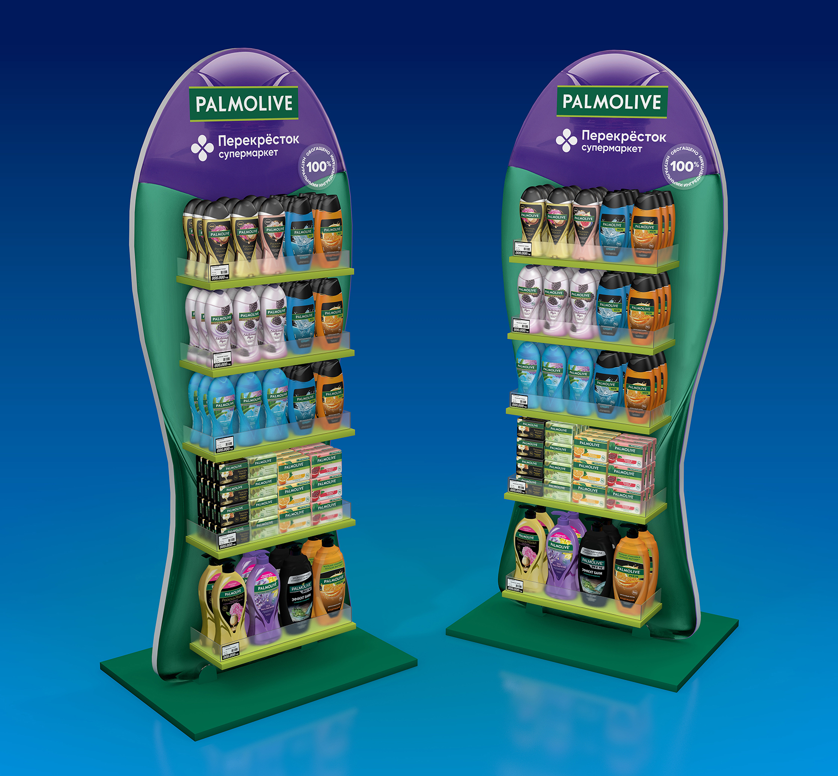 Пластиковый дисплей для супермаркета Перекрёсток