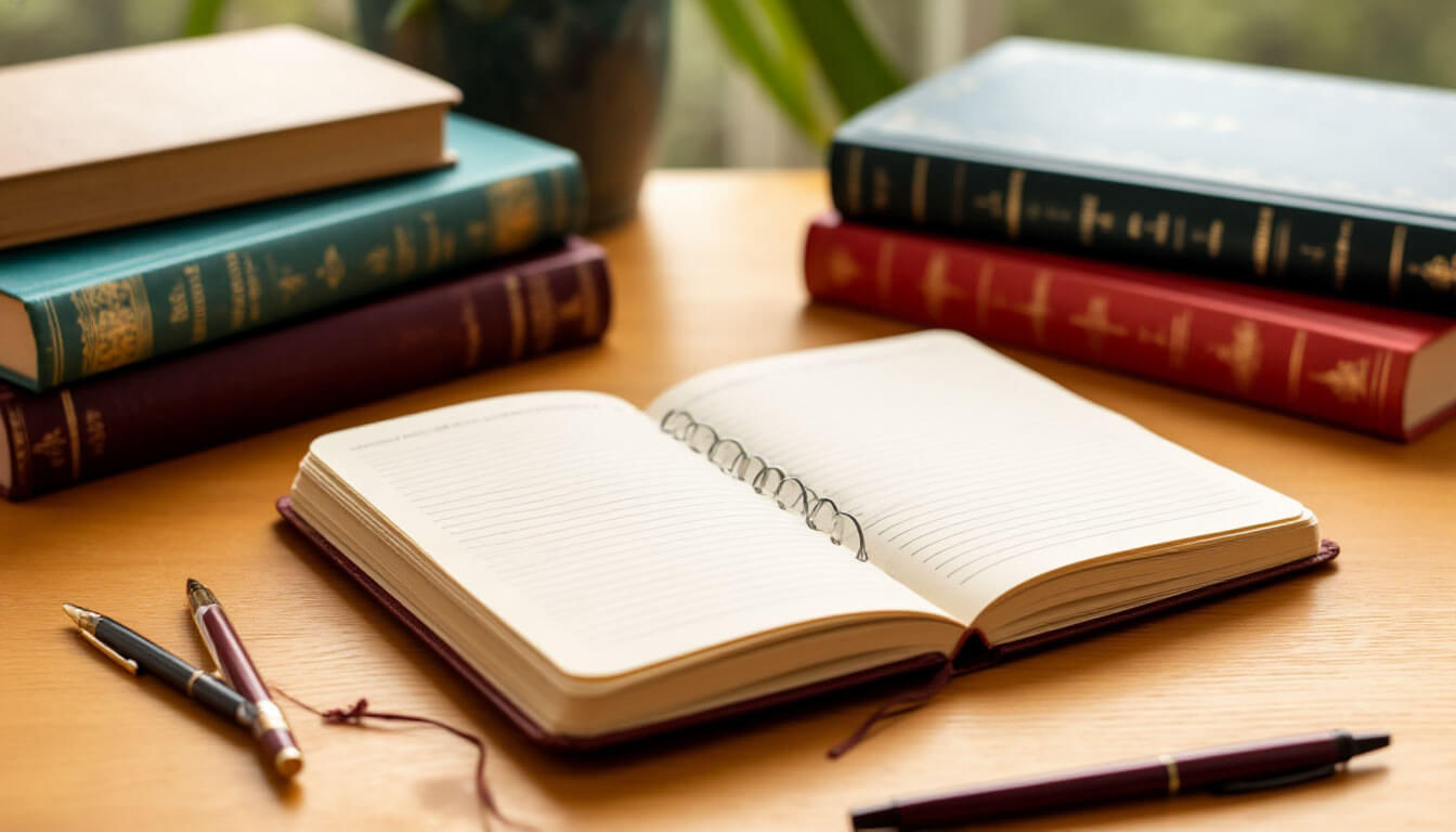 тетрадь с книгами