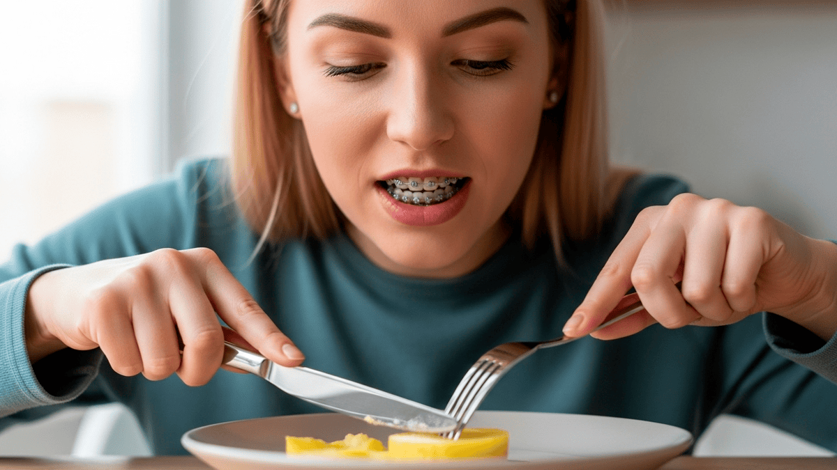 Питание с накладками на брекетах