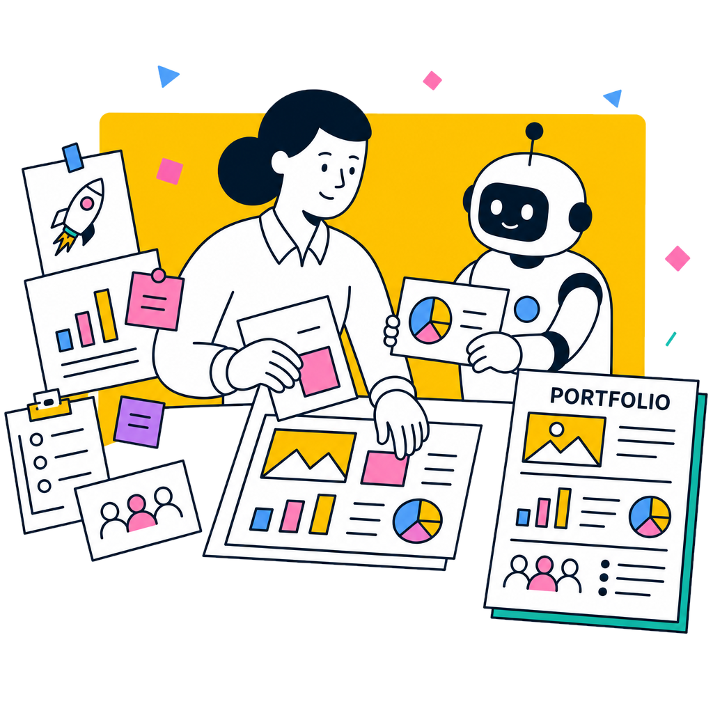 Человек и AI-агент собирают портфолио вместе