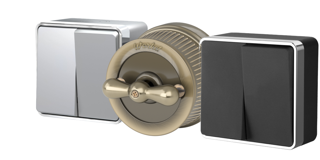 Выключатели, розетки, рамки, механизмы серии Elite