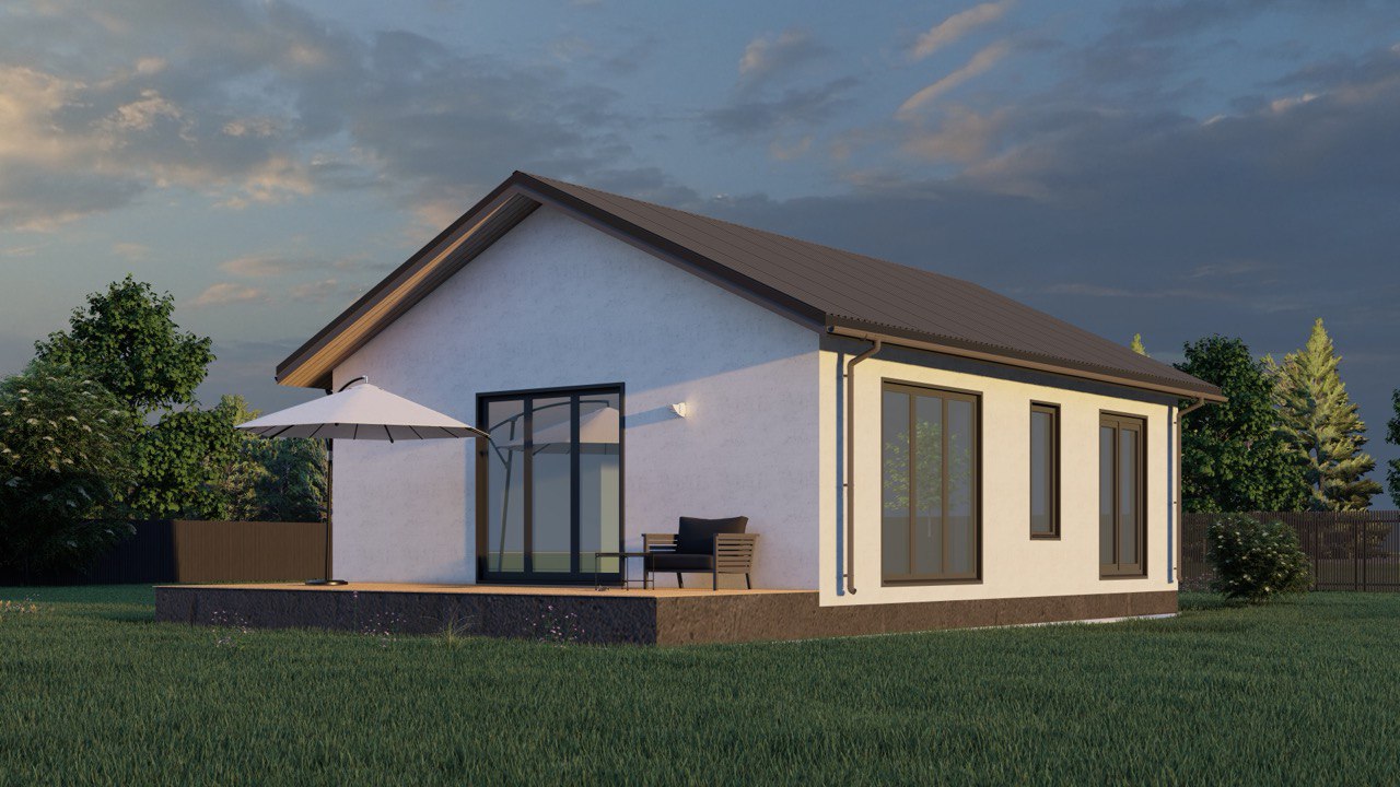 Проект одноэтажного дома ART HOUSE 100, 100 м²