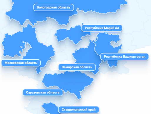 Карта регионов присутствия