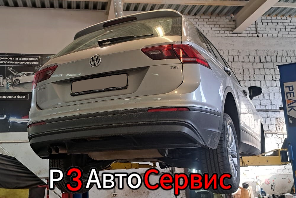 Volkswagen Tiguan 2019 г.в. Замена с. блоков передних рычагов, развал схождение. Р3 Автосервис. Колпино, Рабочий пер. 3