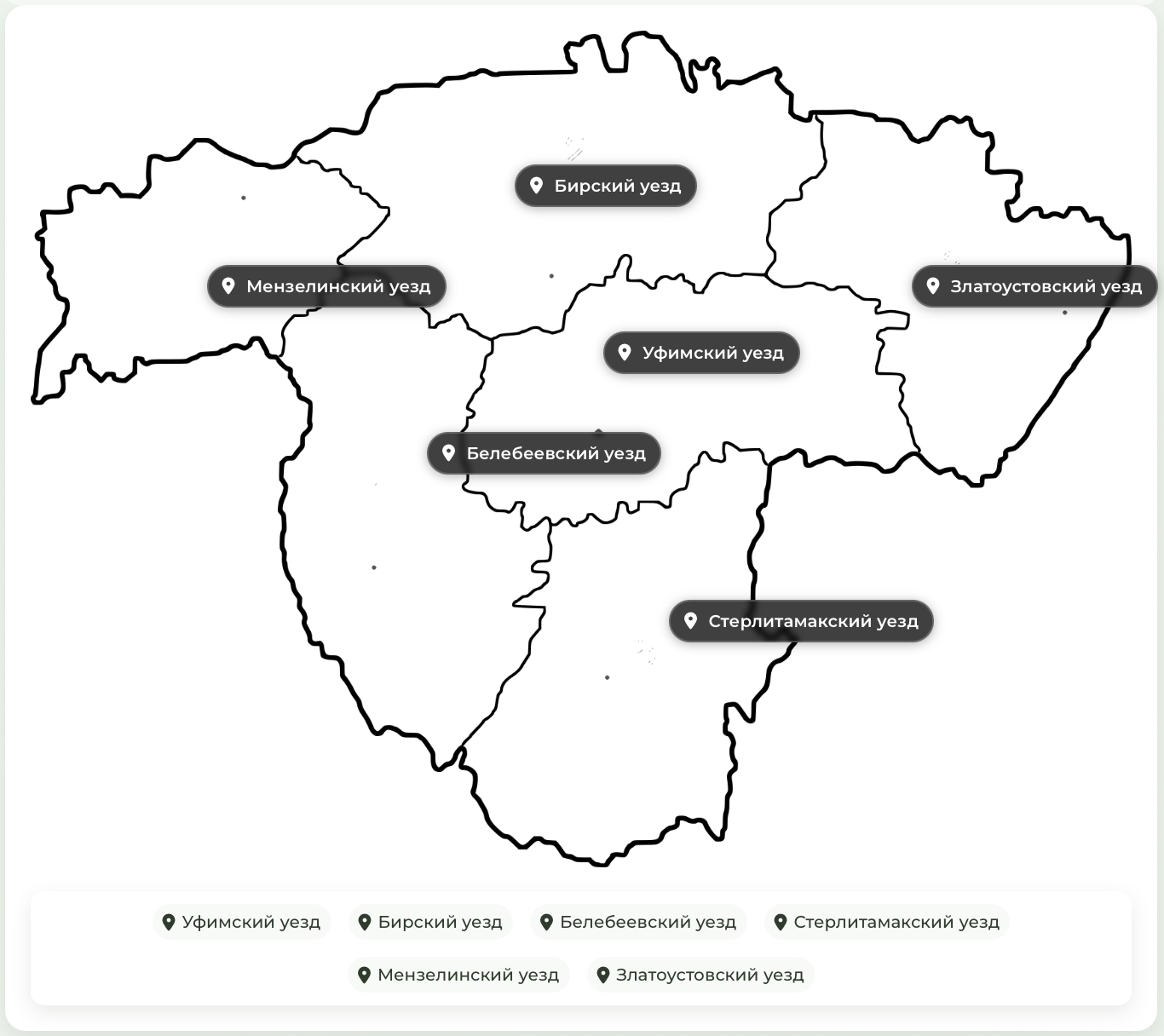 Интерактивная карта Уфимской губернии 1879 года