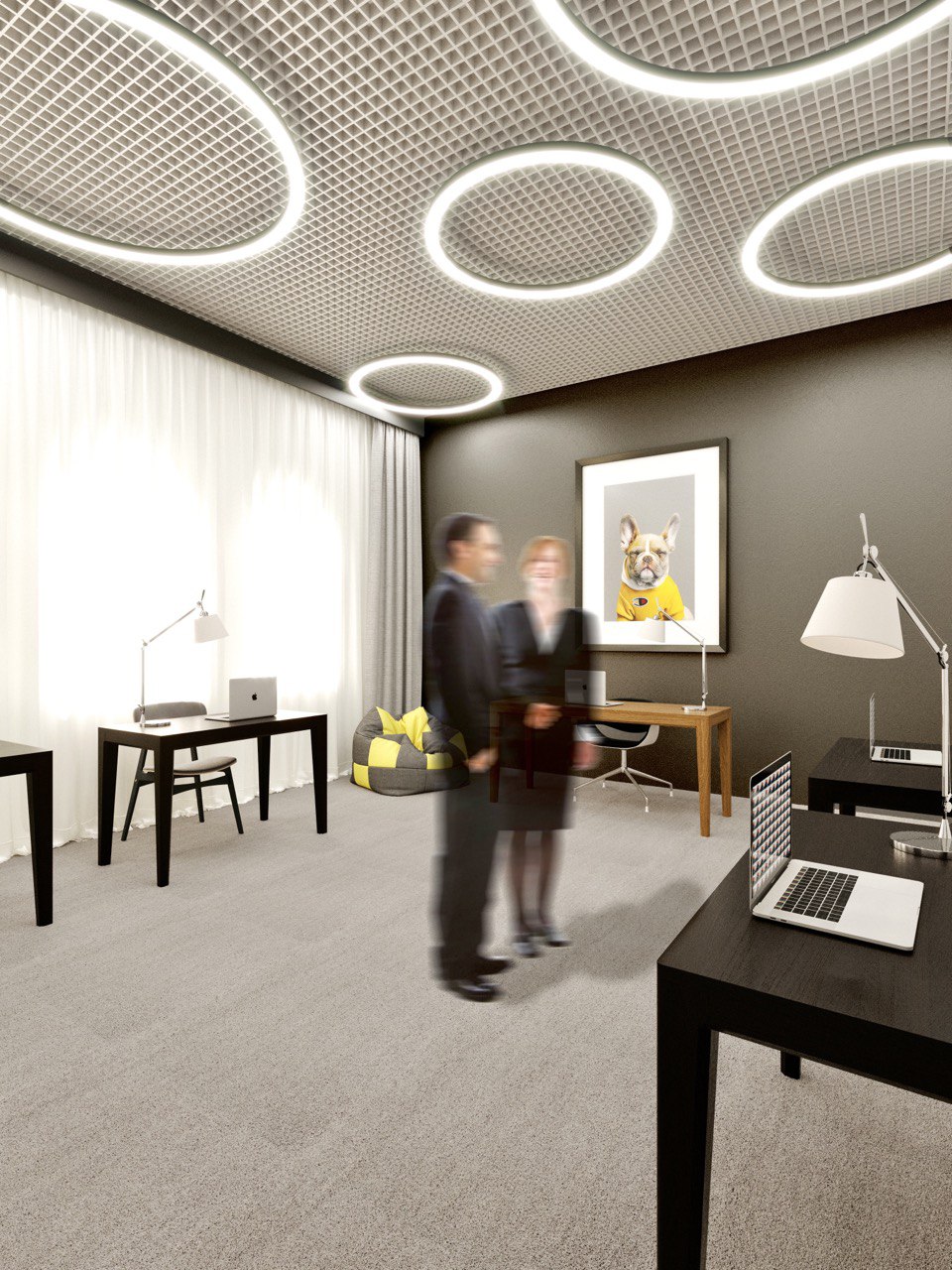 светильники кольца светодиодные в офисе