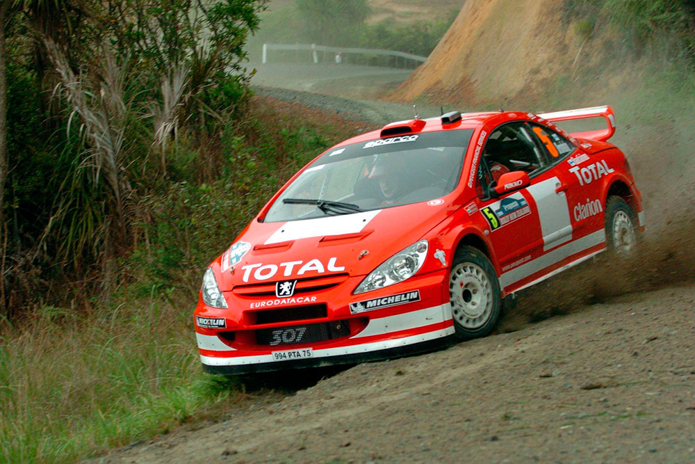 Маркус Гронхольм и Тимо Раутиайнен, Peugeot 307 WRC (994 PTA 75), ралли Новая Зеландия 2004