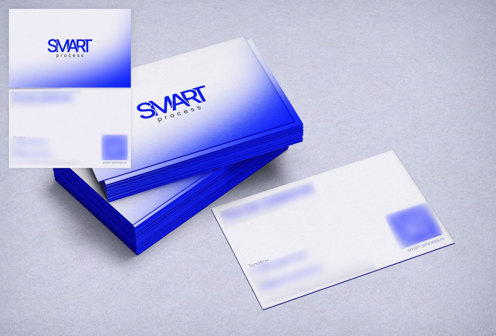 Фирменный стиль Smart Process на визитках