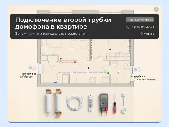 Подключение второй трубки домофона в квартире — зачем нужно и как сделать
