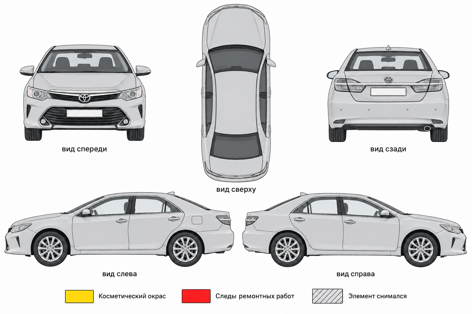 Карта ЛКП Toyota Camry