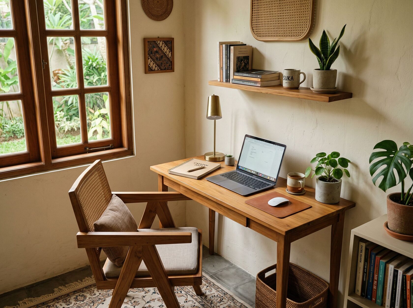 Sudut kerja nyaman di rumah sederhana Indonesia