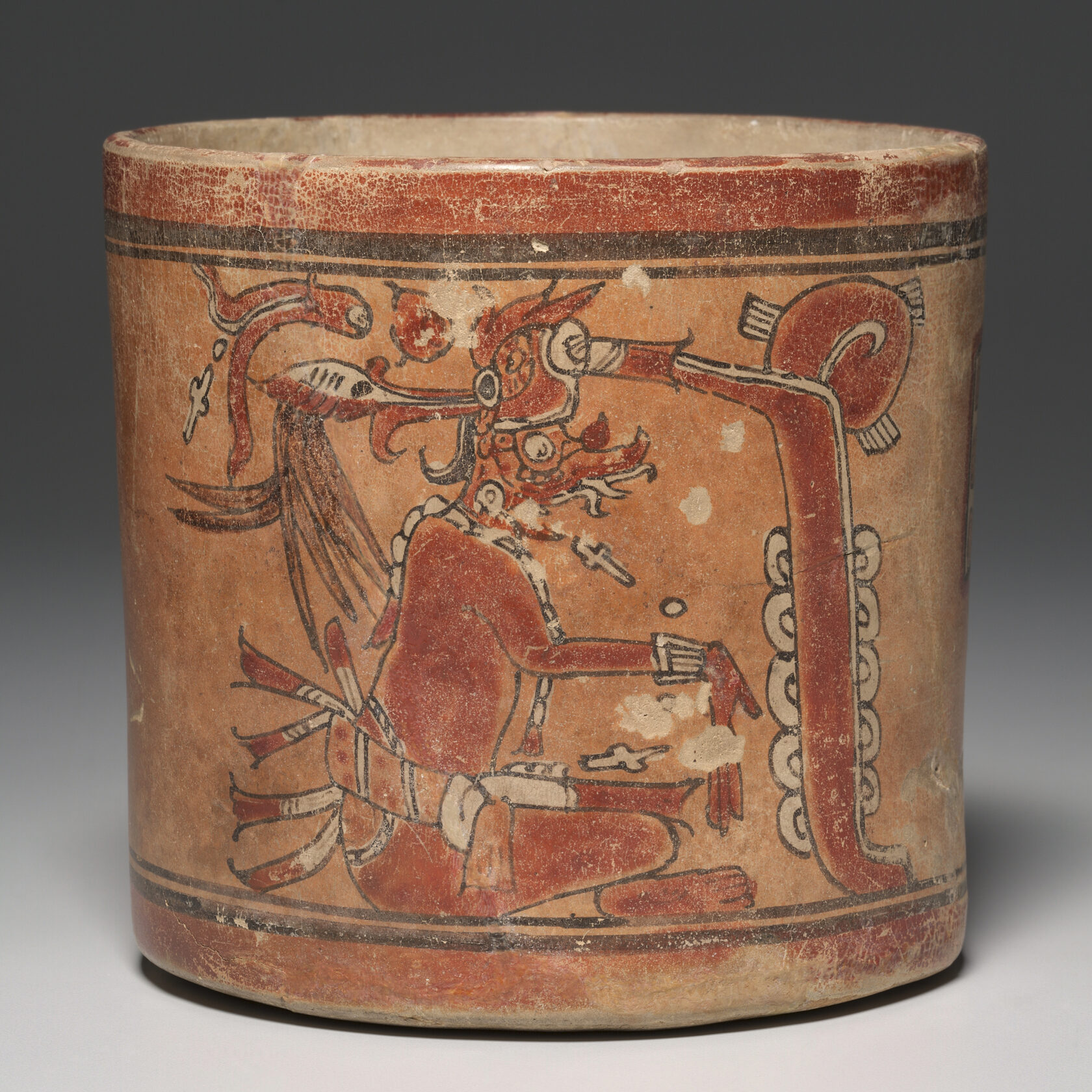 Сосуд с изображением бога молний (Кавиль, Бог К). Майя, 250-900 гг. н.э. Коллекция The Cleveland Museum of Art.