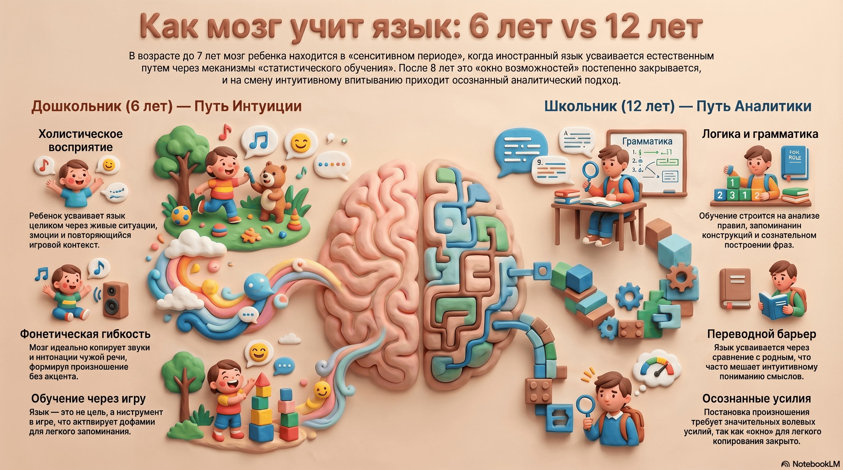 Как работает языковое восприятие: 6 лет vs 12 лет