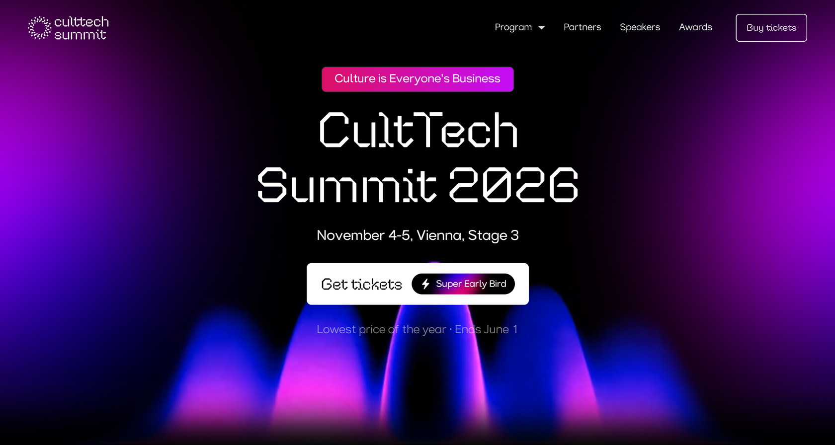 CultTech Summit website — after the redesign