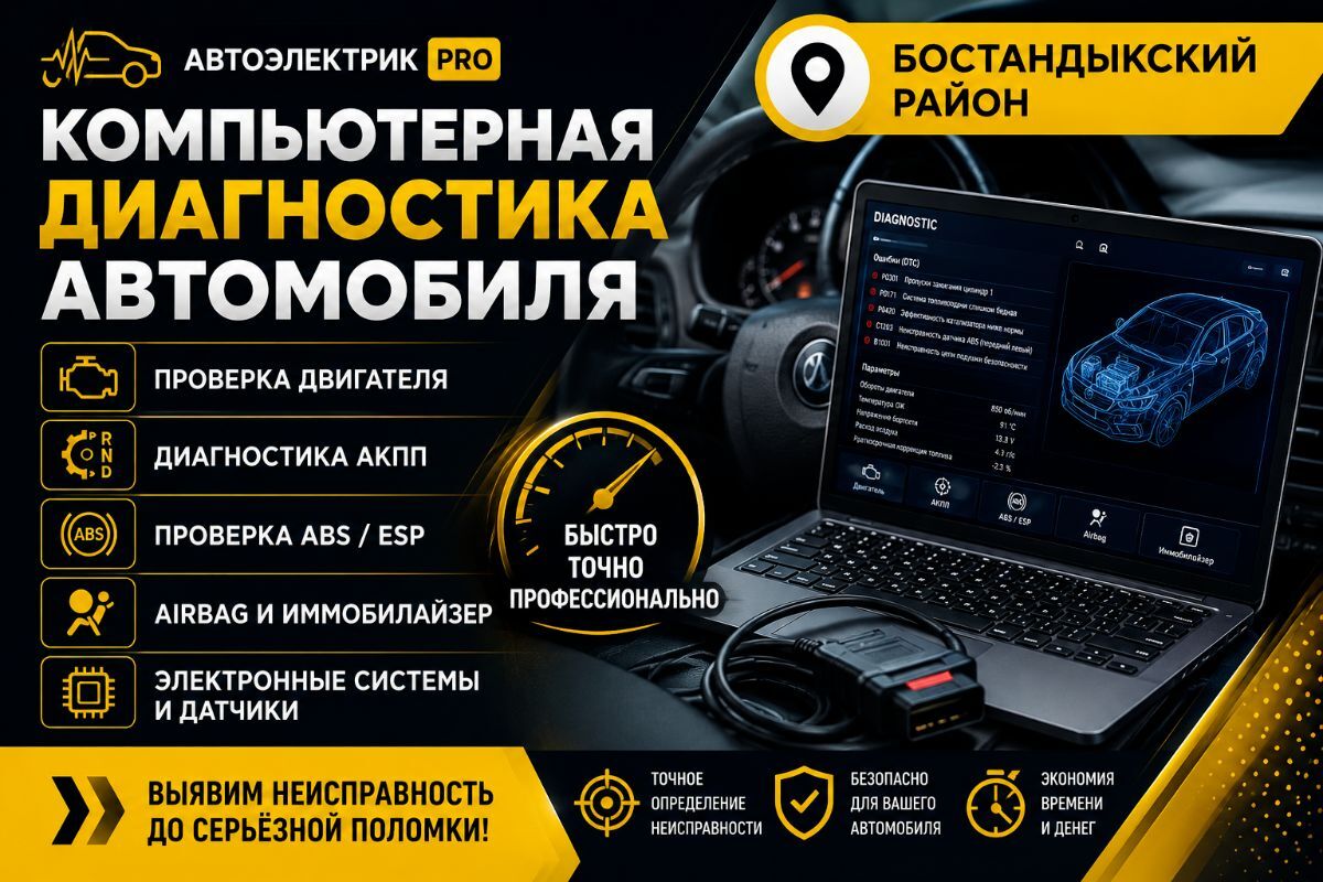 Компьютерная диагностика автомобиля в Бостандыкском районе