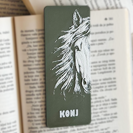 Bookmarker Konj – obeleživač za knjige sa motivom konja iz kolekcije Životinje Crne Gore
