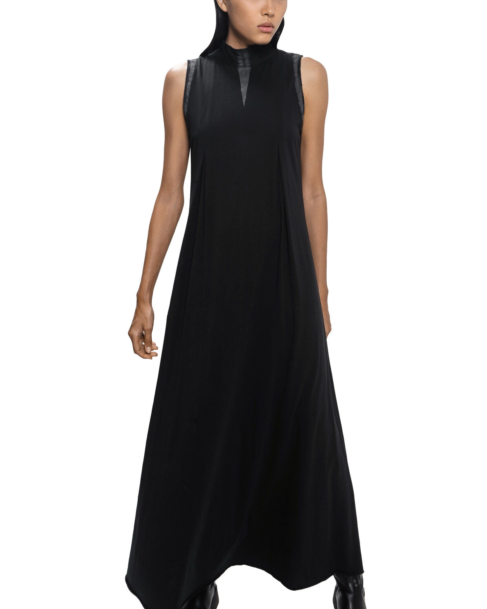 High-Neck Maxi With Long Cape Sleeve