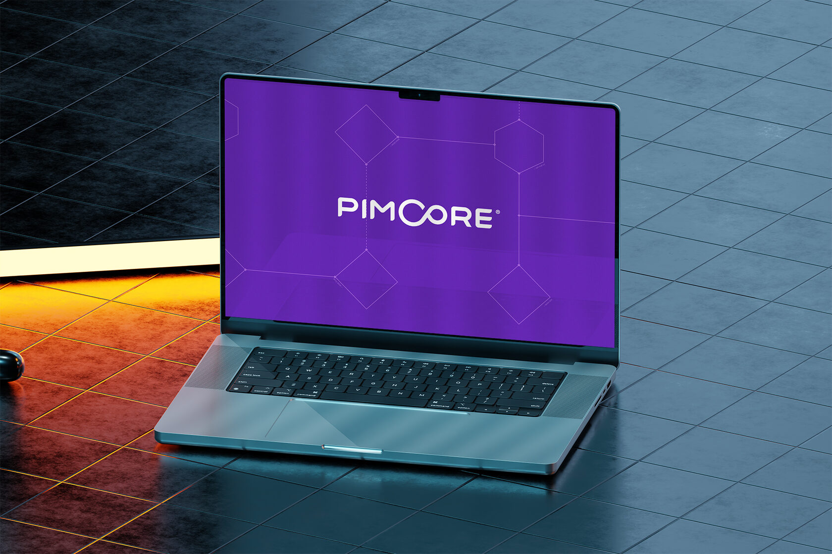 Неоновые линии на тёмном фоне — технологичный минимализм