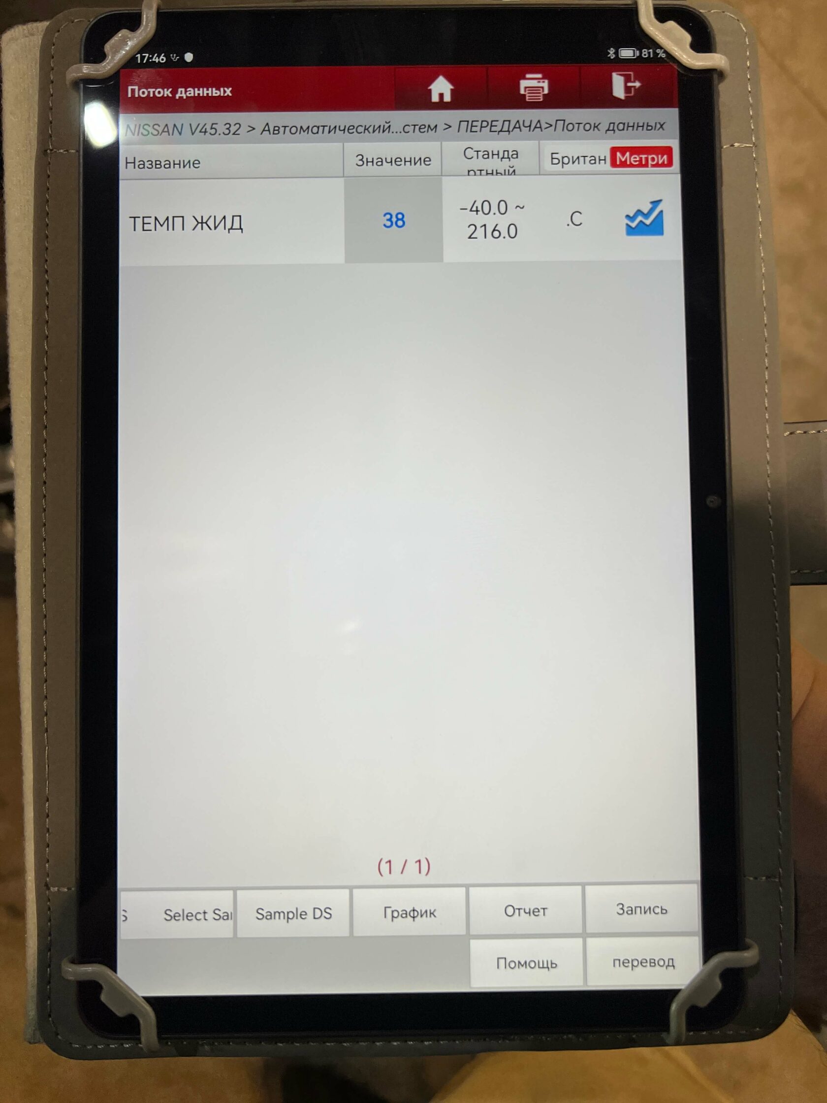 Контроль температуры вариатора сканером
