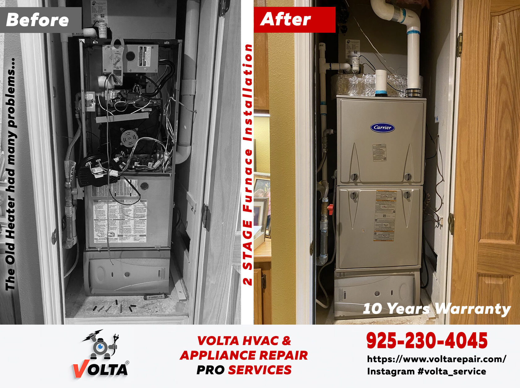 Carrier Furnace 2 Stage High efficiency 96% AFUE 80,000 BTU Installation